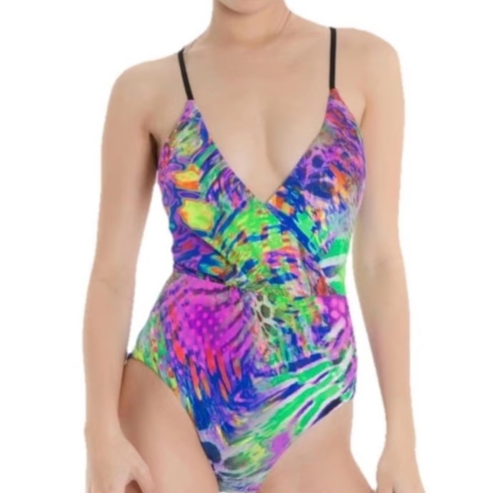 WET Swimwear Neon Print Swimsuit Size Medium